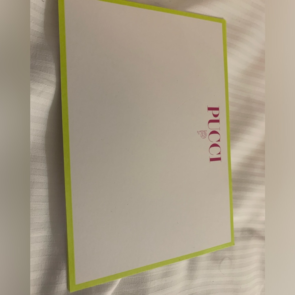 Brand new blank , authentic white great quality Emilio Pucci card w/ Pucci stamp